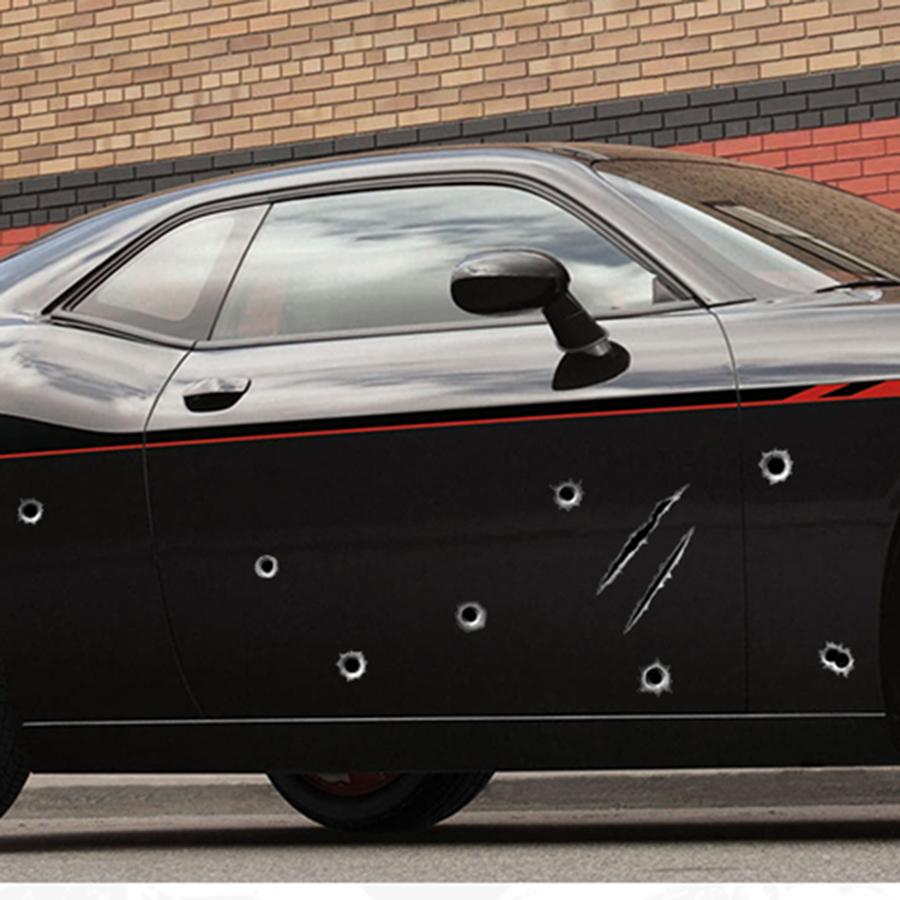 1Pcs 23*29cm Car Stickers Simulated 3D Bullet Hole DIY Car War Styling Accessories Motorcycle Scratch Car Stickers And Decals