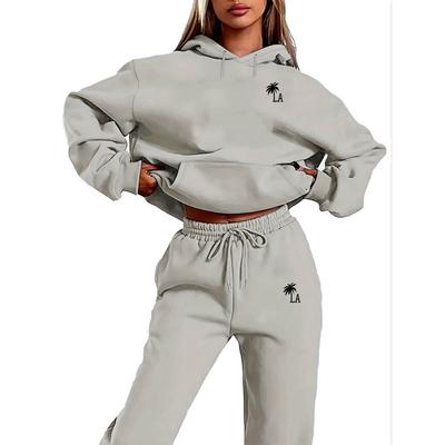 Damen Kapuzenpullover Zweiteilige Sets Mode Hawaii Kokospalmen-Print Pullover Sweatpants 2-teiliges Set Sweatshirts Hosen Anzug