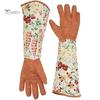 1Pair Breathable Floral Print Long Sleeves Protective Gardening Pruning Gloves