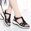 2025 Summer Wedge Sandals for Women -Breathable Hollow-out Soft Leather Shoes Non-Slip Platform Sandals for Moms Size 35-40