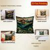 2D Mountain & Forest Pattern Decorative Pillow Covers Pattern Cushion Cover Suitable For Sofa Bedroom Car Pillow Cover