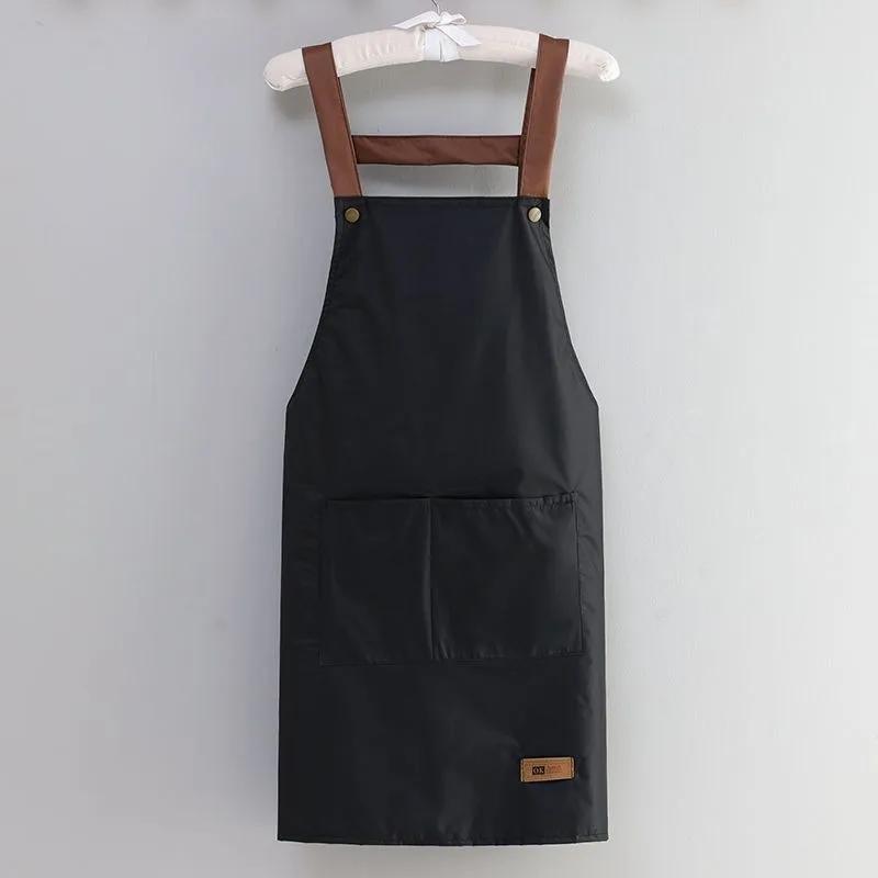 

New Waterproof Apron for Kitchen Household Oil Resistant Restaurant Workwear Catering Industry Men s Women s Thin Design чёрный