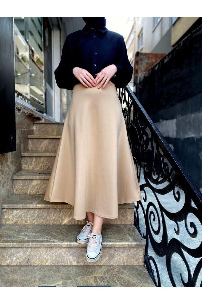 Women's Style Big Size Skirt Large Size Puff Scuba Skirt