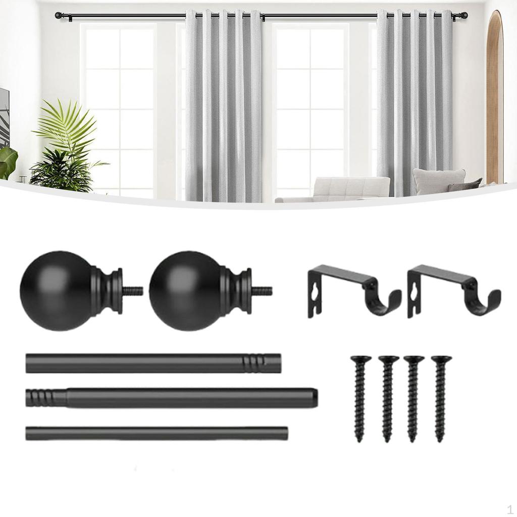 Adjustable Curtain Rod Set with Brackets for Home And Bedroom