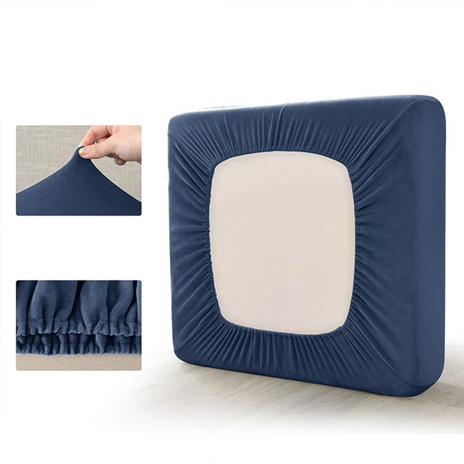 Sofa Seat Cover, Velvet, Navy Blue 100-125Cm
