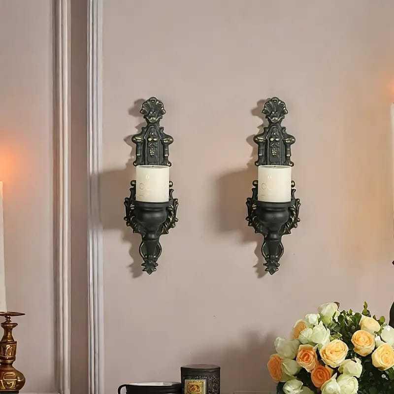 Rustic Iron Wall Hanging Candle Holder Cup Block Candles Nordic Home Hotel Decor