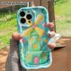 Phone Case: 2D flat design suitable for iPhone 18 17 16 15 14 13Pro, mint green windmill cottage, perfect Christmas and Halloween holiday gift