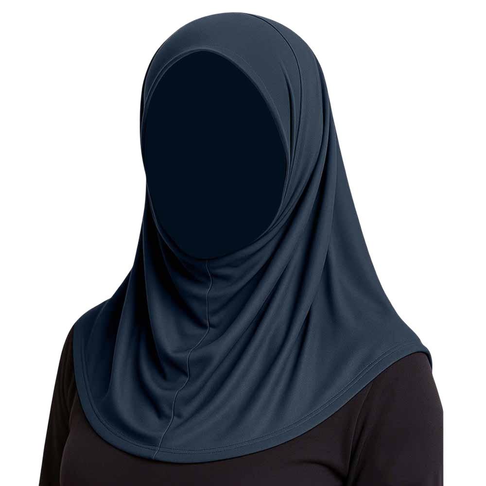 Элегантная повязка-шляпка однотонная головная повязка-шапочка модный Рамадан хиджаб для женщин темно-синий