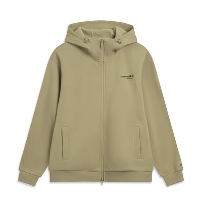 Li Ning CF Suo Fleece Warm Antistatisch Lockerer Hoodie Herren Hoodies Khaki AWDV915-5