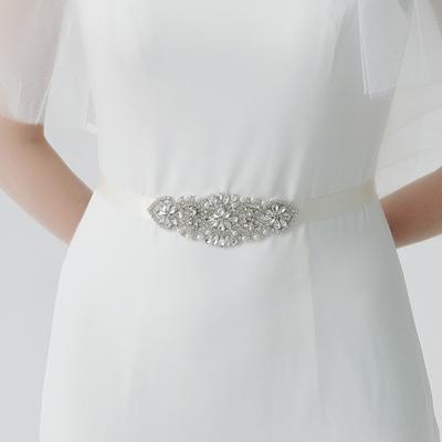 Silver Wedding Belt Ribbon Bridal Sashes Fashion Bridal Belt  Bridal