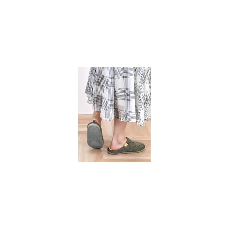 [Pansy] 9264 Indoor Shoes, Room Shoes, Slippers, Women's, Lightweight, Quilted, Size S, Black