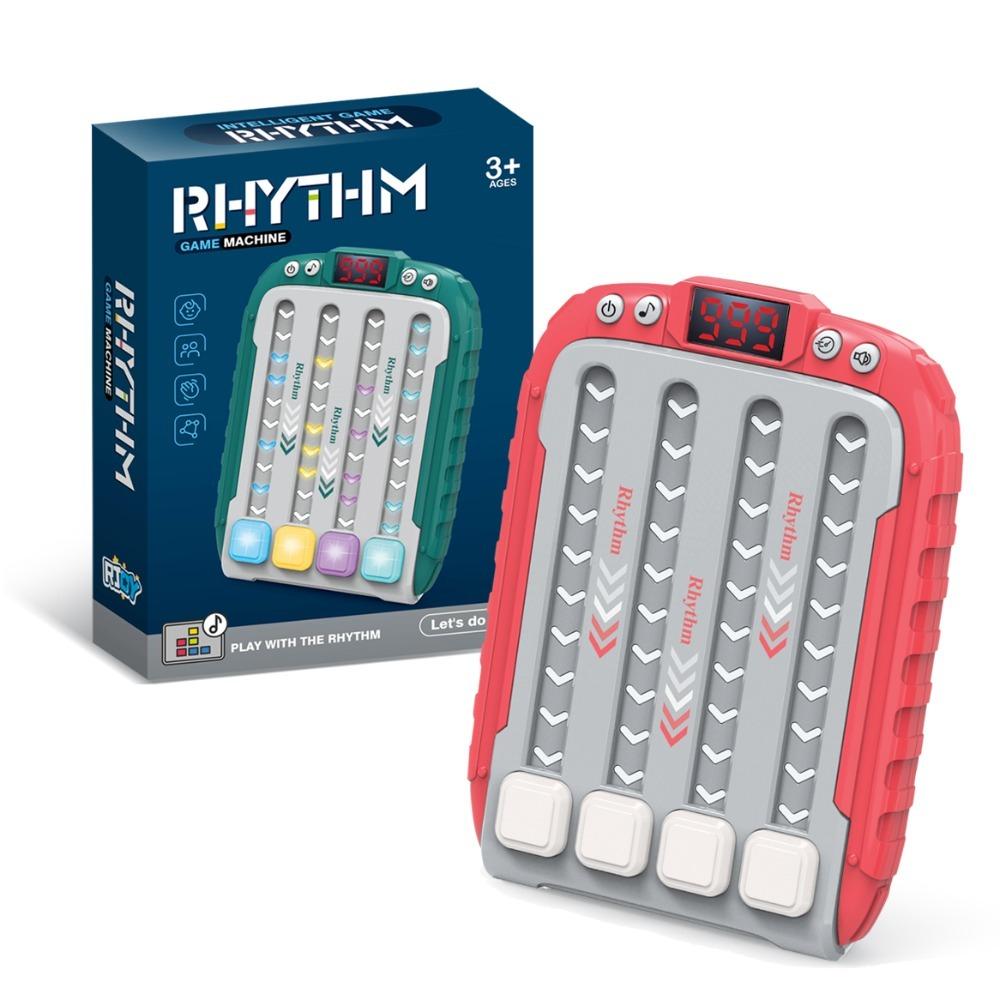 Plastic Musical Rhythm Toys Illuminated Table Game Machine New Lighting Music Quick Push Button красный