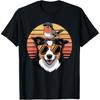 Retro Sunset Border Collie American Robin T-Shirt
