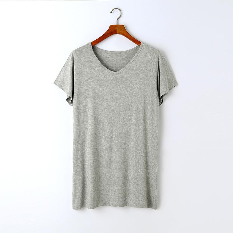 Modal Pajamas Women's Summer New Nightgown V-neck Short-sleeved Simple Women's Pajamas Outside Casual Home Clothes