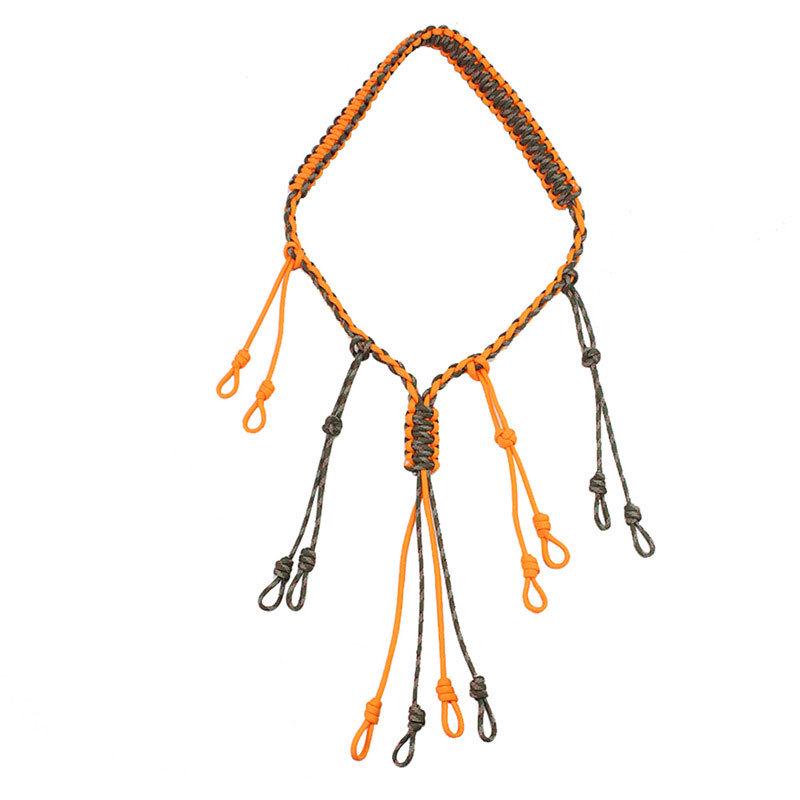 Outdoor Survival 12-Ring Multifunctional Paracord Whistle Lanyard