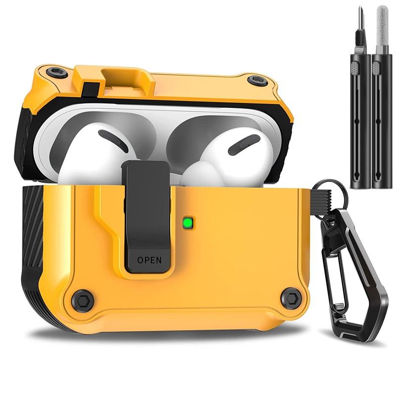 New Case for Airpods Pro 3 2025 Secure Lock Clip Automatic Pop-up Full Protective Case with Cleaning Kit for Apple AirPods Pro 3