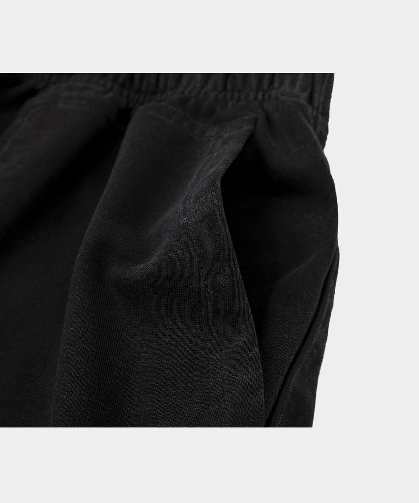 LETTERCOMO Heavy Cotton Garment Piping Wide Sweatpants Black