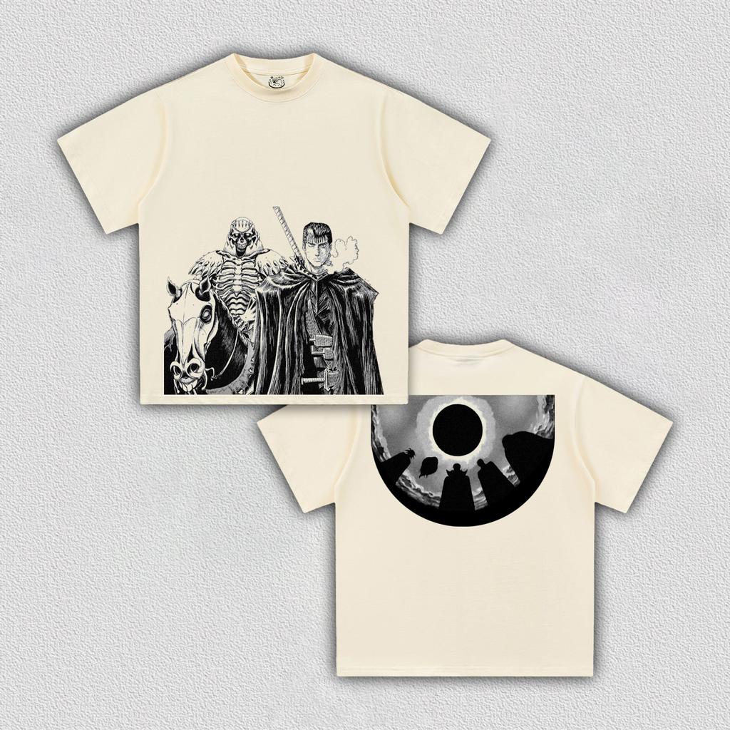 Classic Japanese Anime Berserk Griffith Femto T Shirt Men Women Oversizd Y2k Short Sleeved Streetwear Harajuku Female Male Clothing