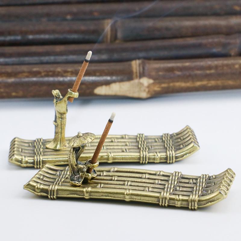 Family/Hotel Incense Holder Boat Fisherman Incense Stick Burner Desktop Ornaments Vintage Home Decor Incense Burners