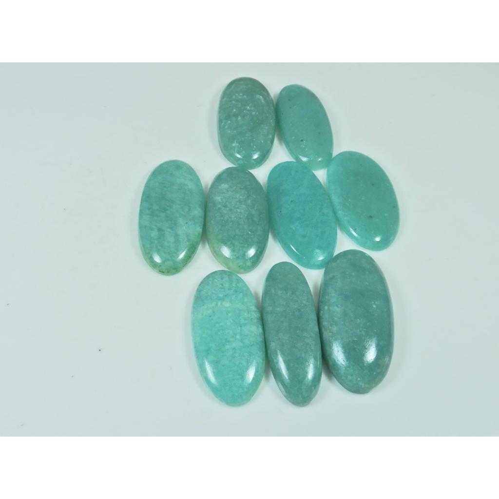 250Cts. Natural Green Amazonite Oval Cabochon Loose Gemstone 09 Pcs Lot C-3019