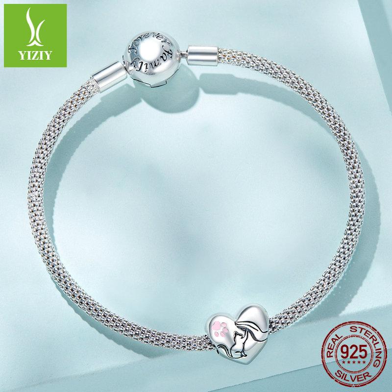 Hjärtsformat Skämma-Bort DIY Armband Pärlbesatt Silver925 Varmt Husdjur Handgjorda Pärltillbehör