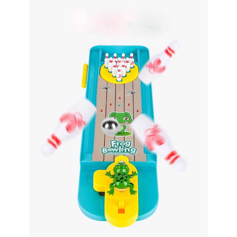 Cute Animal Mini Bowling Set Frog Desktop Toy For Kids, Interactive Learning Game