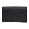 Saint Laurent Ysl Cassandre Removable Shoulder Strap Magnetic Snap Small Calfskin Wallet Crossbody Bag Women bags Black 742920-BOW08-1000