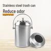 Poubelle de cuisine côtelée en acier inoxydable de 5 L avec couvercle - Recyclage et compostage pour les déchets et les épluchures de fruits