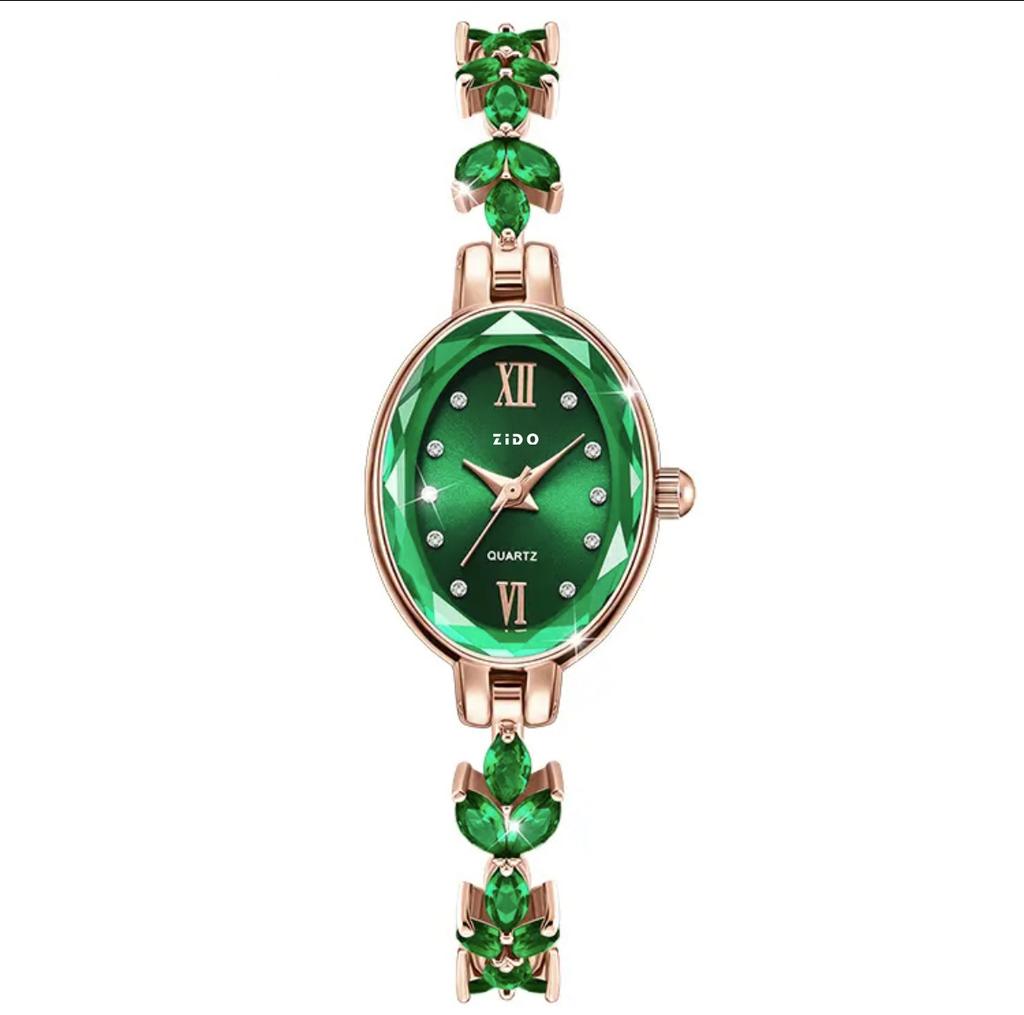 UTHAI V22 Women's Watches Light Luxury Diamond Inlaid For Clover Watch Waterproof Oval Ladies Fashion Quartz Bracelet Wristwatch