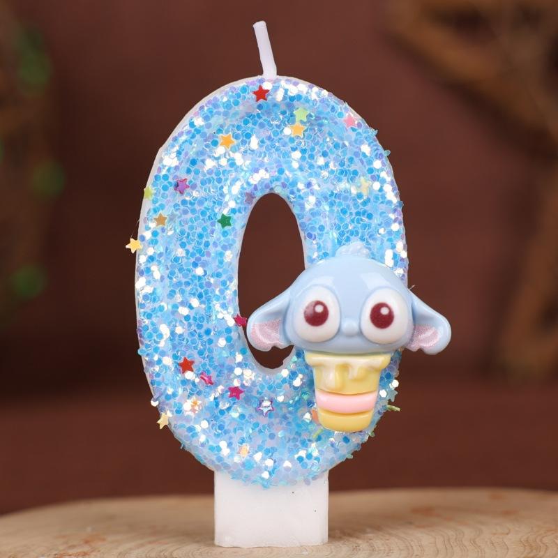 Numbers Birthday Candles Cake Party Handmade Numbers Candles Blue