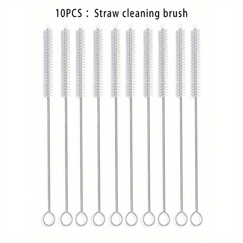 

10 шт. Щетка для чистки соломинок из нержавеющей стали, многоразовый и многоцелевой очиститель для соломинок для домашнего кухонного использования, кухня, рождественский подарок 10PCS-straw Cleaning Brush разноцветный