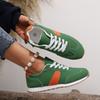 Autumn and winter new large size fashion casual temperament flat bottom lace-up color matching outside casual shoes women