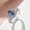 1Pc Vintage Geometric Shiny Zircon Ladies Ring Fashion Blue Zircon Jewelry Engagement Ring For Brides Wedding Ring Party Gifts