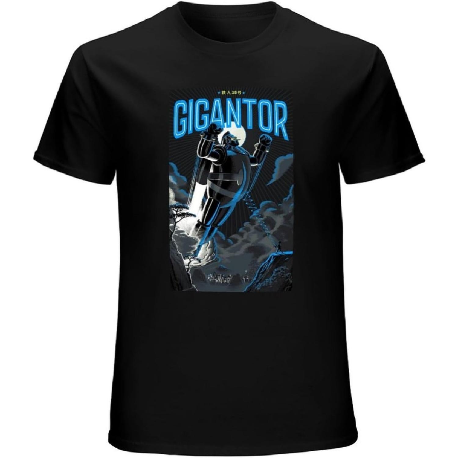 BINFA FASHION Men s Gigantor 28 Tetsujin Robot Action Anime T-Shirts Black S