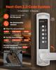 Mechanical Keyless Entry Door Lock, 2.0 Code Upgrade, 5 Digits Code, Single-Sided Push Button Combination Keypad Door Lock with Handle, Auto Locking,