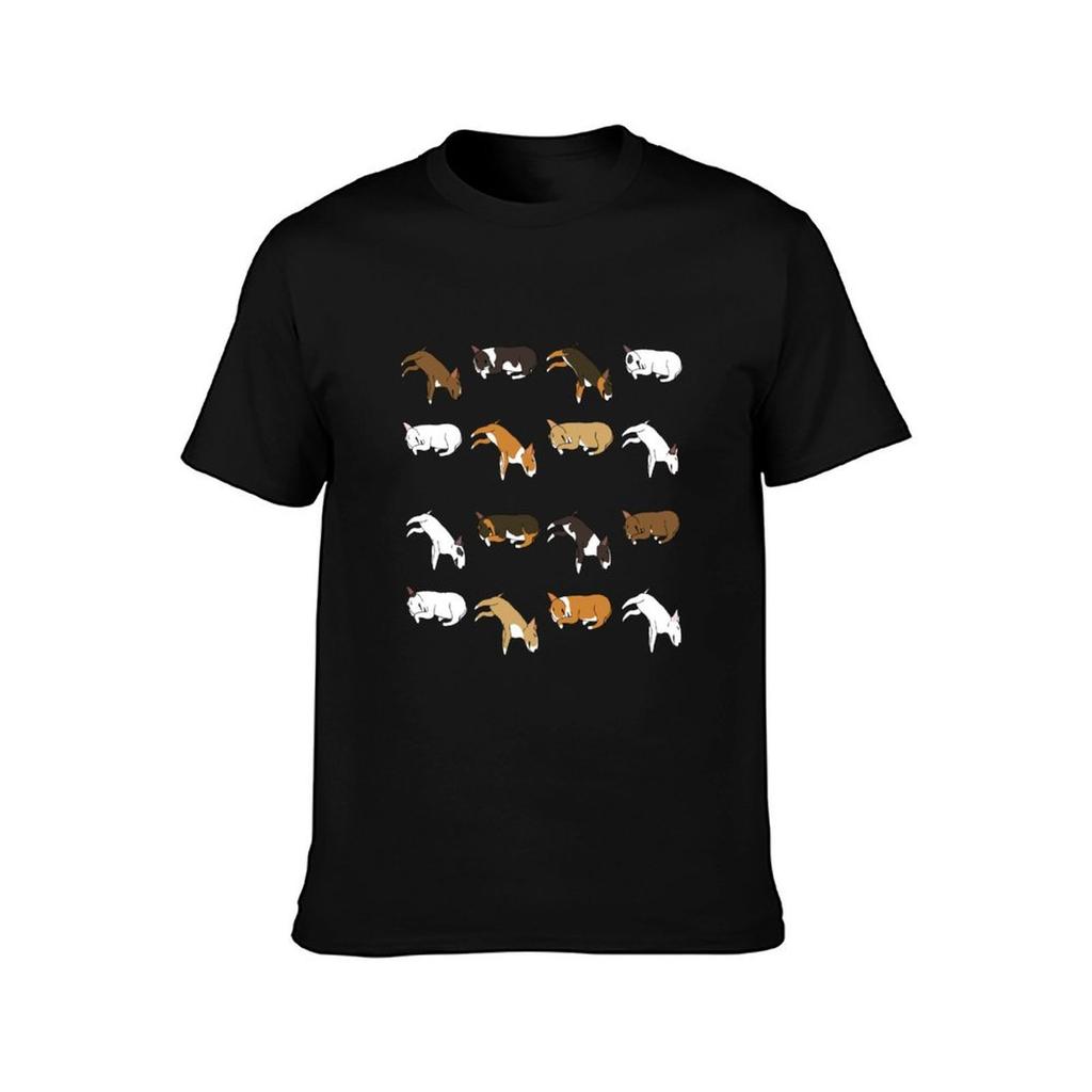 Lazy Bull Terrier  White TShirt Outdoor Work Short Sleeve Top