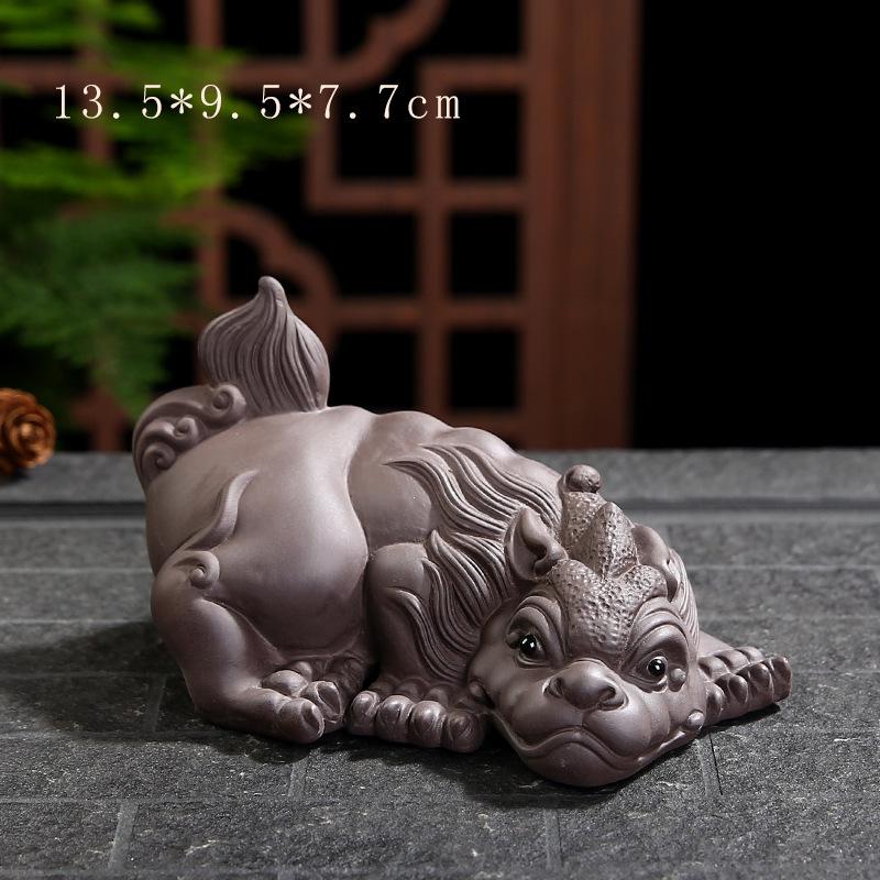 Zisha Tea Pet Ornament - Wealth Fish Dragon Tea Tray Accessory with Customizable Logo, Gongfu Tea Set Pixiu