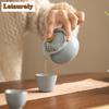 Lucky Bag Ru Kiln Porcelain Tea Set Kit Zen Teapot and Cups Kit Chinese Tea Brewing Picnic Portable Travel Bag Kung Fu Tea Set