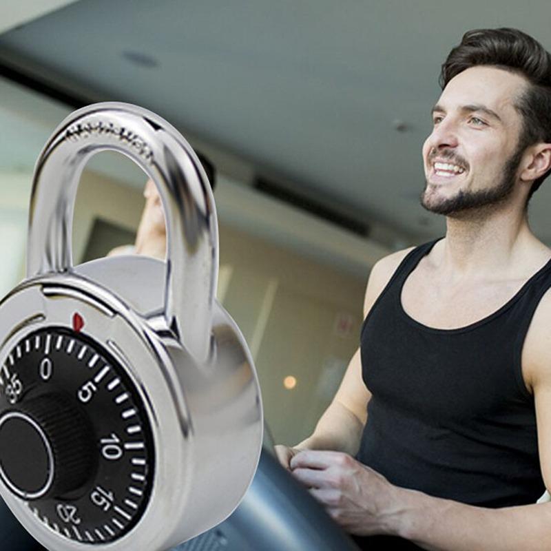 Password Lock Silver Black Alloy Safe Turntable Package Gym Cabinet Luggage Locker Student Door Small Padlock 2025 New 1pc