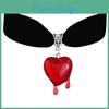 Gothic Heart Drop Necklace With Moon Pendant For Fashion Women And Men