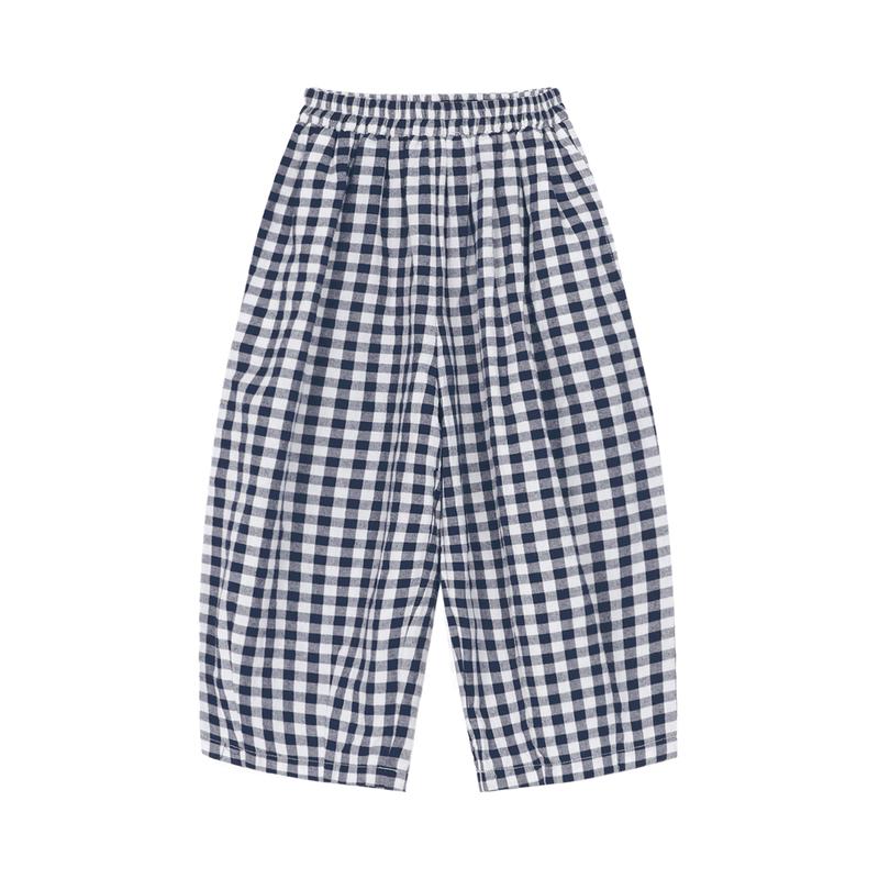 LUSON Flickors Bredbenta Byxor i Kammad Bomull