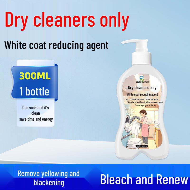White Clothes Bleach & Stain Remover - Whitening, Yellowing Corrector, Strong Detergent for Dye and Stain Removal