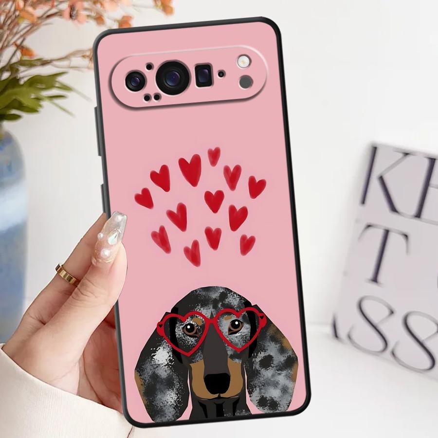 Soft Cover Phone Case for Google Pixel 10 9 Pro XL 9a 8a 7a 6 7 8 Pro 6a Interesting Dachshunds Google Pixel 9