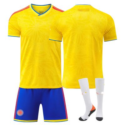 Kits de Futebol para Adolescentes, Crianças e Adultos Conjunto de Camisa de Treino Esportivo com Meias Copa do Mundo FIFA 2026 Colômbia Casa