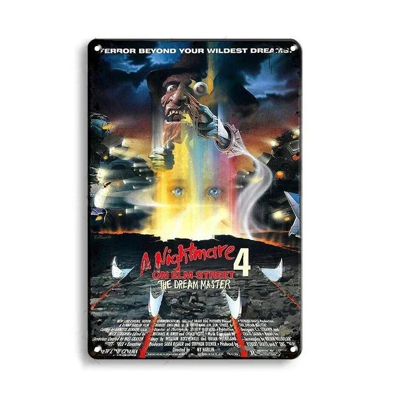 FJ Decor Classic Horror Movie Metal Tin Signs Plaque Retro Decorative Plate Bar Club Pub Wall Decoration Rusty