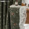 1PC LOZUJOJU Mid Ancient Style Floral Blackout Curtains French Lace Edge Curtains for Bedroom Living Room Home Decor