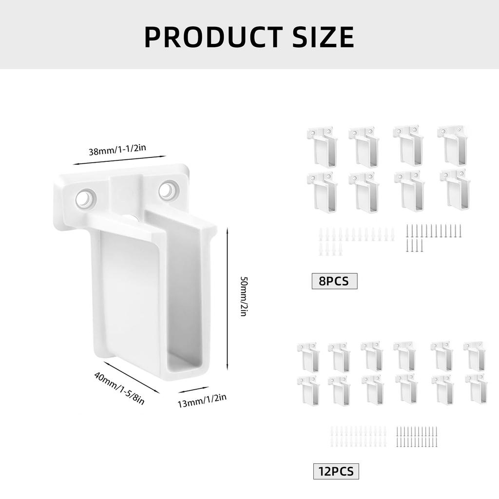 8/12Pcs Wardrobe Closet Rod Bracket Wire Rack End Bracket Wire Shelf Corner Support Bracket Easy to Installation