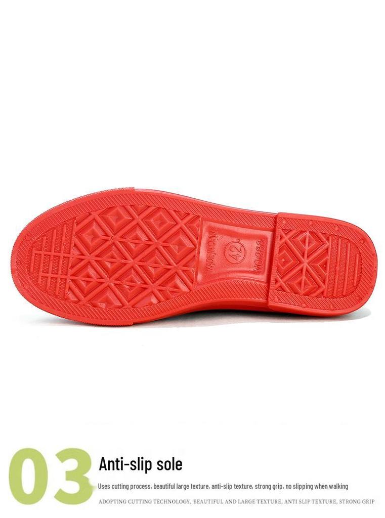 Korean Style Men's Waterproof Non-slip Rain Boots - Short, Thickened Casual Footwear