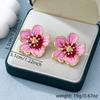 Enamel Floral Stud Earrings Colorful Drop Earrings Sweet Flower Earrings  Women