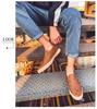 Men's White Casual Slip-On Leather Shoes – Elastic, Low-Top, Lightweight Rubber Flats for All Seasons.